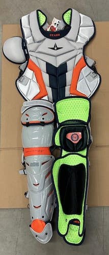 New Custom Max Stassi All-Star System 7 Axis Catcher's CP+LG Combo (Silver/Navy/Orange)