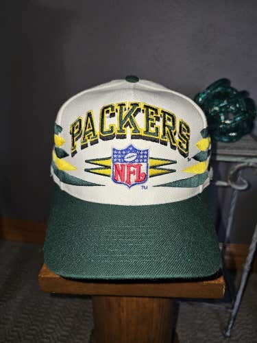 Vintage Green Bay Packers Logo Athletic Diamond D Cut Spike Hat Cap Vtg Snapback