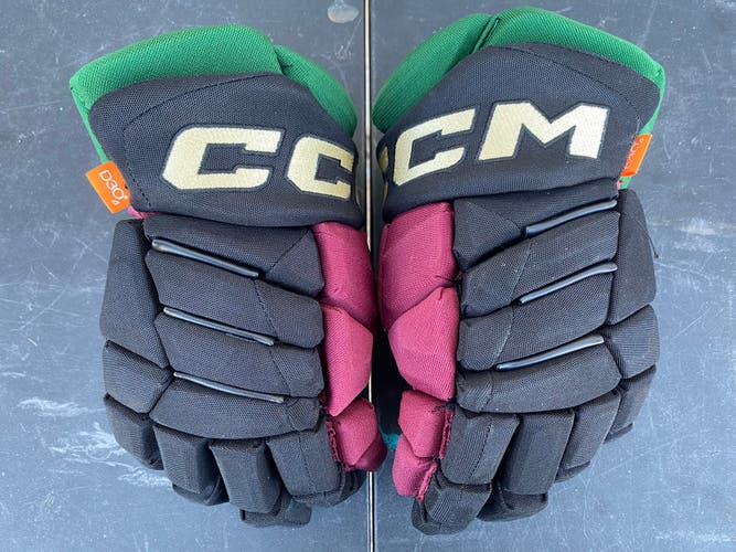 CCM JetSpeed FT1 Pro Stock Hockey Gloves 13" Black COYOTES 3707