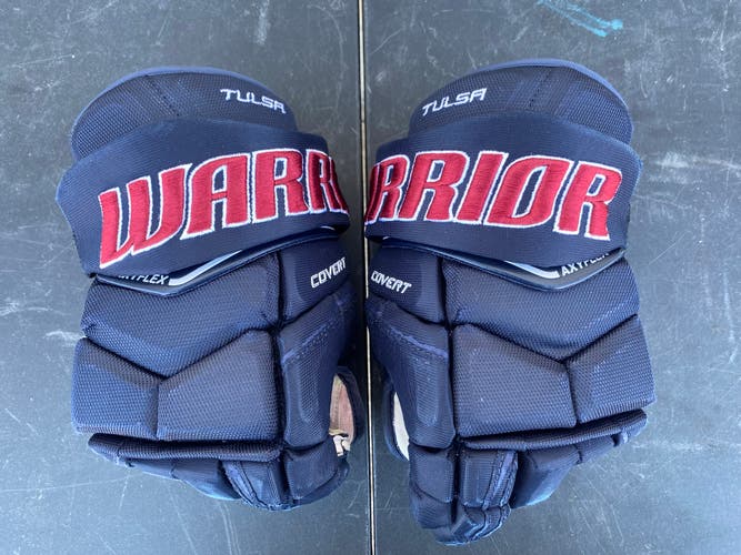 Warrior Covert QRE20 Pro Stock 13" Hockey Gloves Navy Blue OILERS 3709
