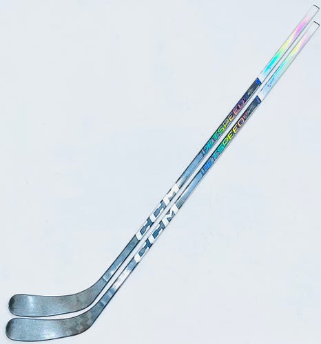 2 Pack Custom Silver CCM Jetspeed FT6 Pro Hockey Stick-RH-80 Flex-P90T (Sand Paper Finish)-Grip