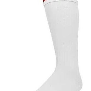 Pearsox Youth Unisex Euro 3 Stripe White Red Knee High Soccer Socks NWT