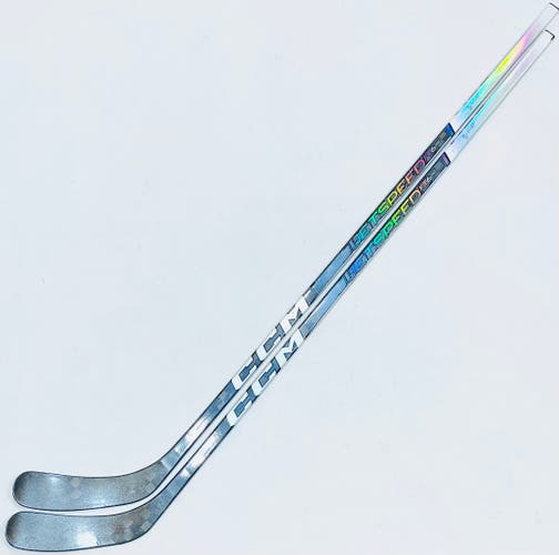2 Pack Custom Silver CCM Jetspeed FT6 Pro Hockey Stick-RH-80 Flex-P90T (Sand Paper)