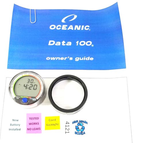 Oceanic Data 100 Puck Scuba Dive Computer with backlight + Manual          #4121