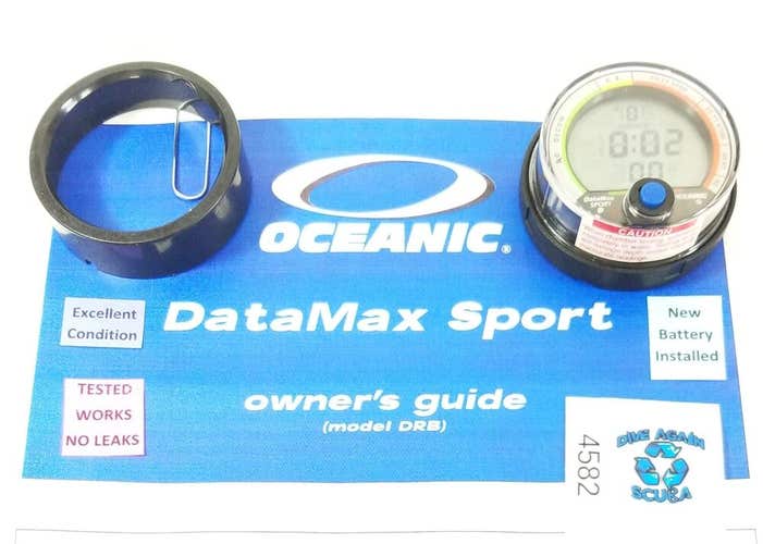 Oceanic DataMax Sport Scuba Dive Computer Puck Module + Manual, Spacer Data Max