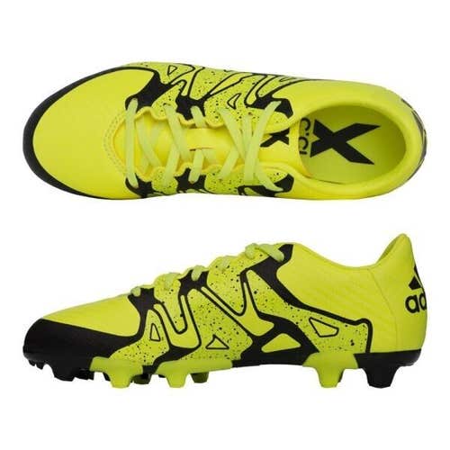 Adidas X 15.1 FG AG Junior Soccer Cleats Colors Solar Yellow Black US Size 3.5