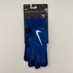 (Size XL) Nike Alpha Huarache Elite Blue Batting Gloves
