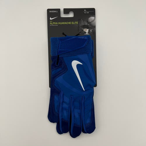 (Size XL) Nike Alpha Huarache Elite Blue Batting Gloves