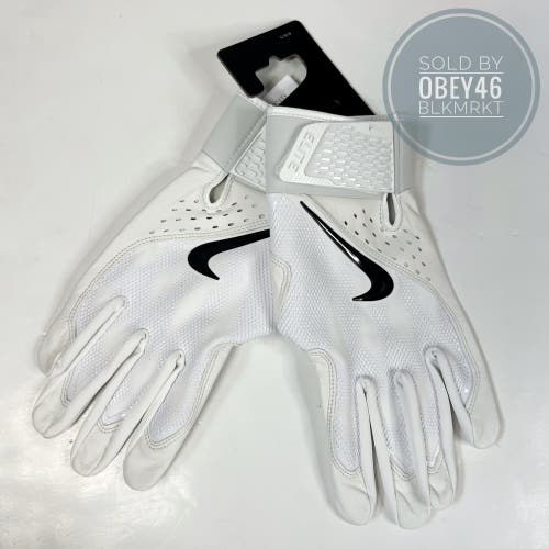 Nike Alpha Elite Baseball Batting Gloves Adult White  L