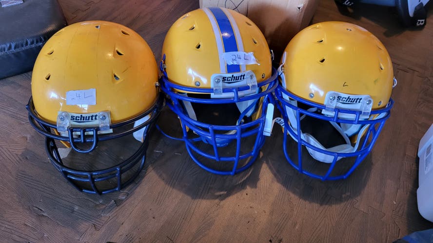 Bundle of 3Used Large Adult Schutt Helmets