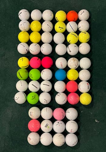 Used Lot Of 60 (5 Dozen) Assorted Golf Balls (Check Description)