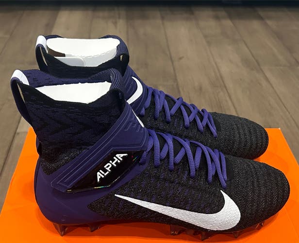 Size 9 Nike Alpha Menace Elite 2 Football Cleats Baltimore Ravens Colors Purple Black