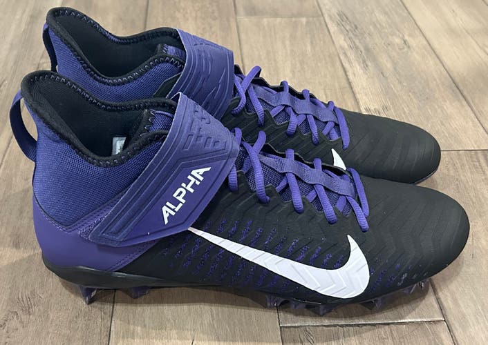 Size 12.5 Men’s Nike Alpha Menace Pro 2 Football Cleats Purple Black Baltimore Ravens