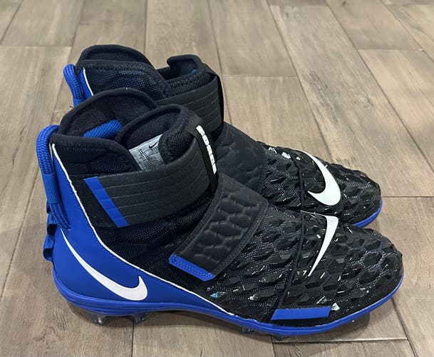 Size 11 Men’s Nike Force Savage Elite 2 Black Royal Blue Football Cleats