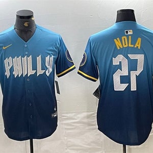 Aaron Nola Blue City Connect Stitched Jersey -All Men Women Youth Size Available