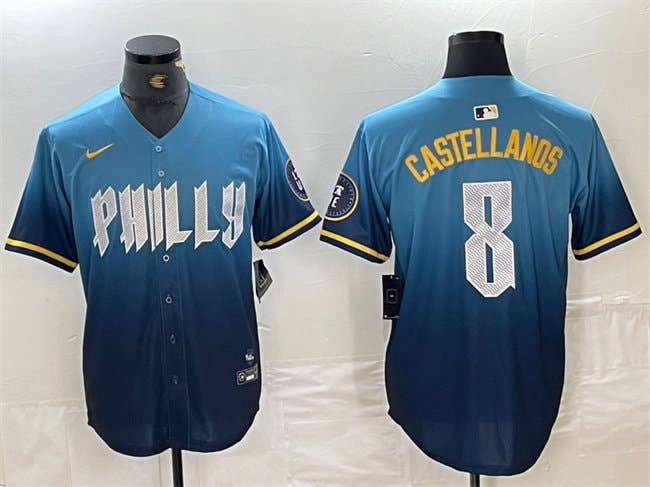 Nick Castellanos Blue City Connect Stitched Jersey -All Men Women Youth Size Available