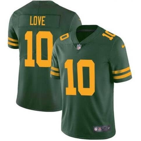 Jordan Love Green Color Rush Vapor Stitched Jersey -All Men Women Youth Size Available