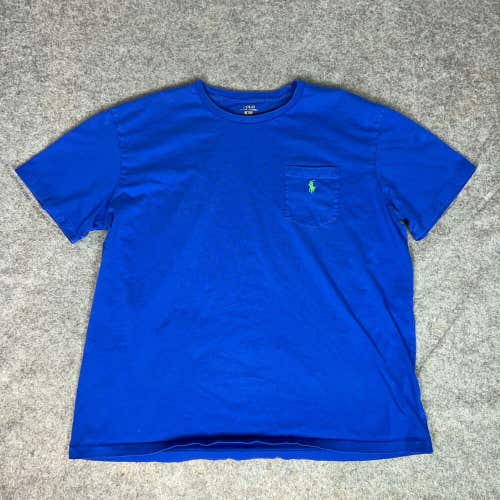 Polo Ralph Lauren Mens Shirt Extra Large Blue Green Pony Tee T Short Sleeve Logo