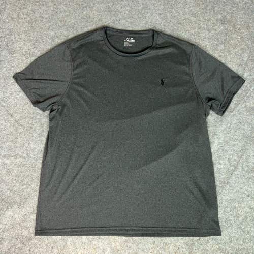Polo Ralph Lauren Mens Shirt Extra Large Gray Black Pony Tee T Short Sleeve Logo