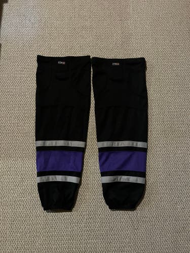 Black And Purple Senior Hockey Socks