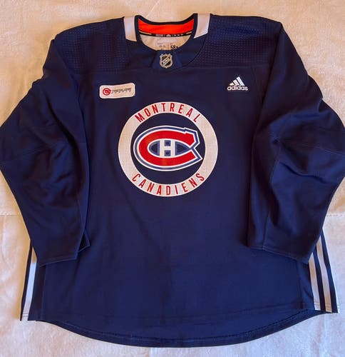 Montreal Canadians (MiC) Made in Canada Size 58+ Navy Adidas Practice Jersey.