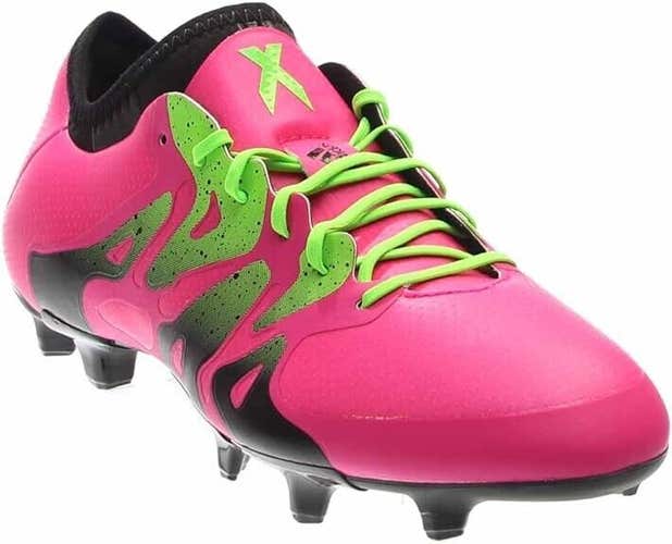 Adidas X 15.1 FG/AG Men's Soccer Cleats Shock Pink Solar Green Black US Size 10