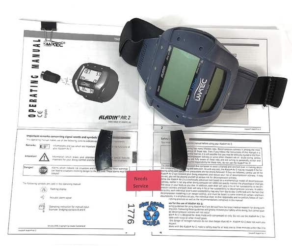 Uwatec Aladin Air Z Wireless / Hoseless Scuba Dive Wrist Computer with Manual