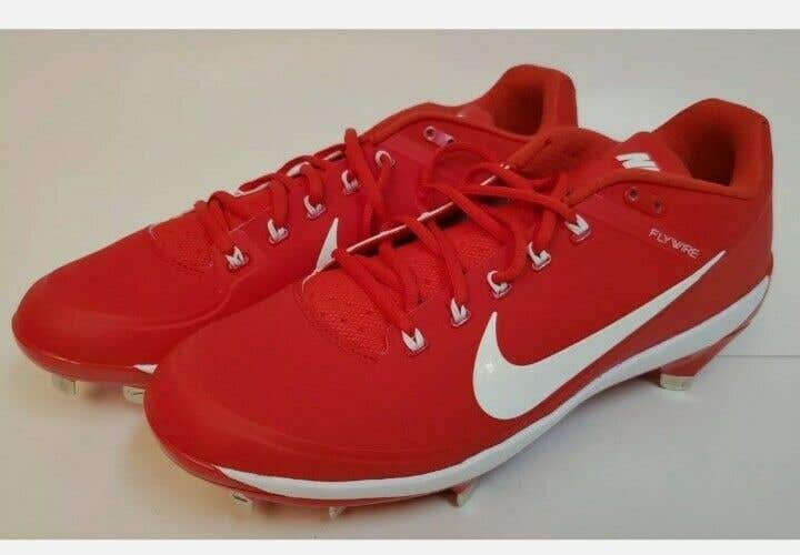 NIKE Air Clipper (US Size 13) Men's Baseball Metal Cleats Red White