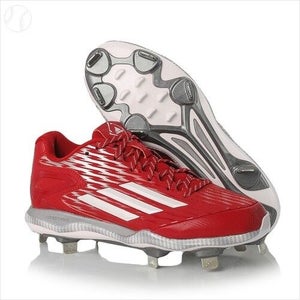 Men's ADIDAS Power Alley 3 (US Size 15) Red White Baseball Metal Cleats