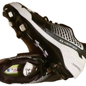 UNDER ARMOUR (US Size 16) Men's Heater Low ST Baseball Cleats Black White