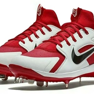 Men's NIKE AIR (US Size 16) Alpha Huarache Elite Metal Baseball Red White BlackCleats - NEW