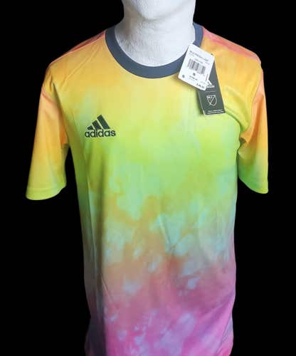 UNISEX (S) Adidas Pre-Match LGBTQ Pride Edition Soccer Jersey SMALL