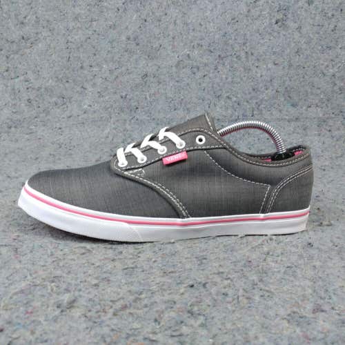 Vans Womens 8  Shoes Skate Sneakers Gray Pink Canvas Low Top Lace Up