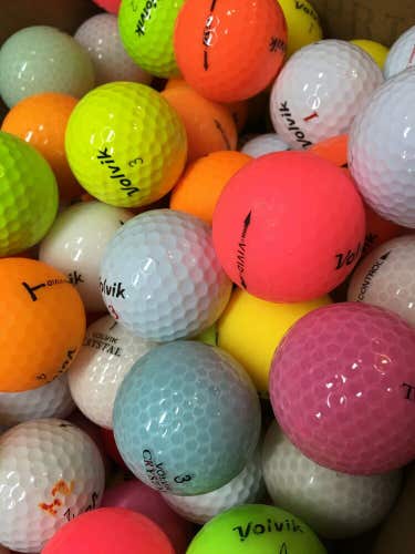 12 Near Mint AAAA Volvik Colored Used Golf Balls with Mesh Bag