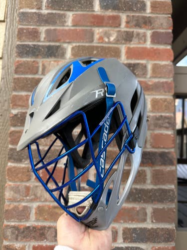 Blue /Grey Cascade R Helmet With Blue Chrome Mask