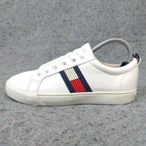 Tommy Hilfiger Boys 1Y Shoes Casual Low Top Canvas Sneakers Red White Blue
