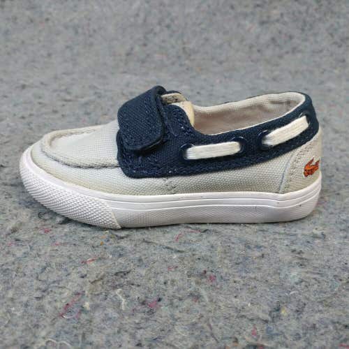 Lacoste Boat Shoes Baby Size 5.5C Boys Sneakers Canvas Gray Blue Low Top