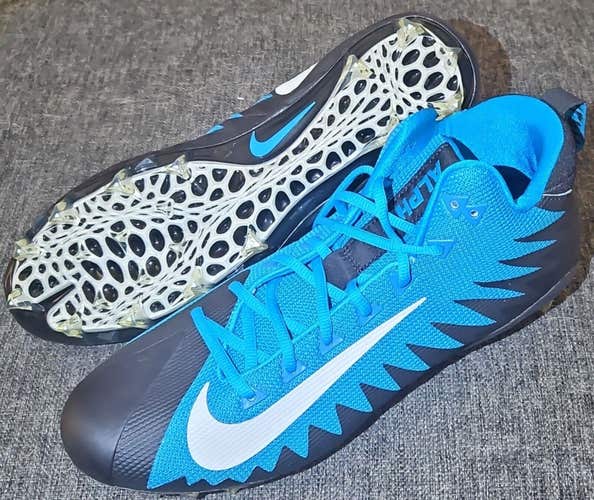 Nike Alpha Menace Football Cleats (US Size 12.5) Black Turquoise Blue