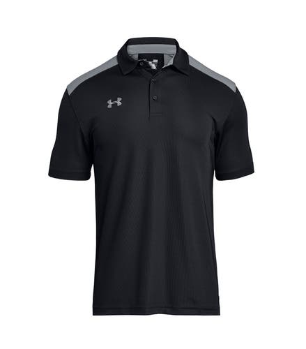 Men's Black/Red Under Armour Colorblock Polo