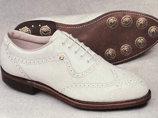 Footjoy Classics Golf Shoes (White/Brown, 10.5C) Vintage NEW