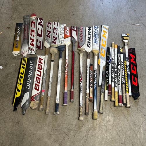 Lot of Broken Goalie Sticks and Pieces for Projects - #C344
