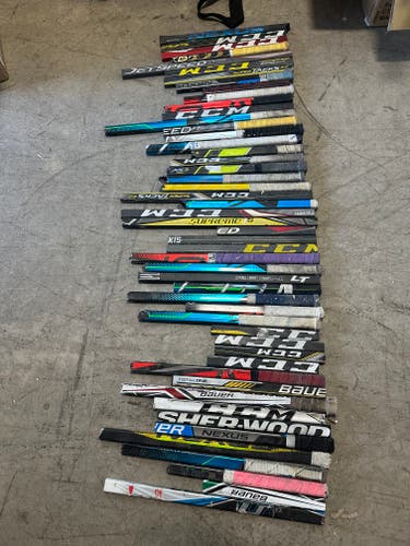 x50 - Large Lot of Broken Hockey Sticks for Projects - #C348