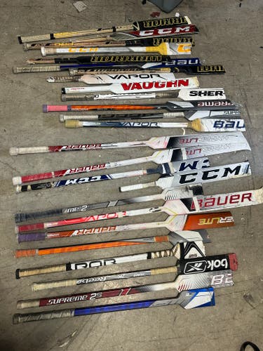 Large Lot of Broken Hockey Goalie Sticks for Projects - #C350