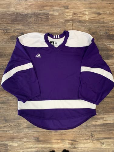 Rare Adidas Hockey Jersey Purple White Prototype Game Practice 52 XL / Goalie Cut