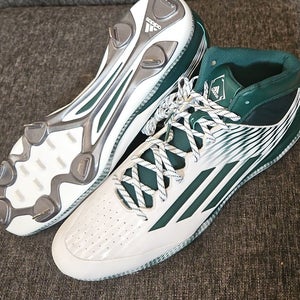 Adidas Iron Skin (US Size 17) Men's Baseball Metal Cleats Dark Green White