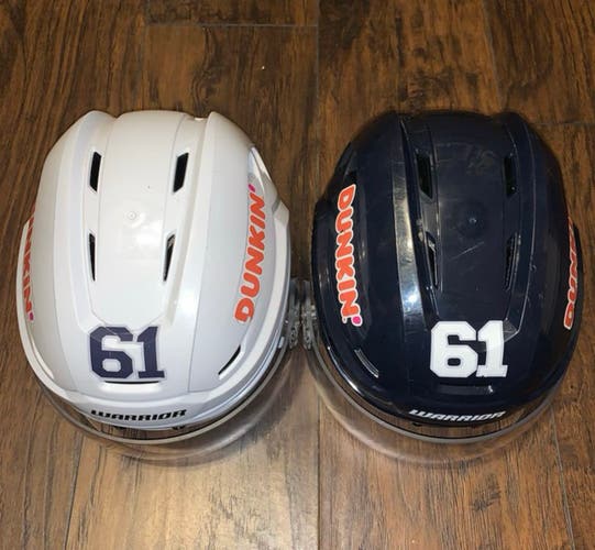 Worcester Railers #61 19-20 ECHL Pro Stock Warrior Alpha One Pro Helmet Set & Gloves