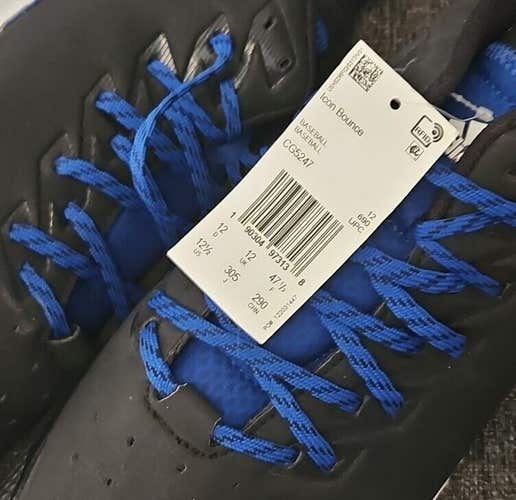 Adidas Icon Bounce (US Size 12) Men's Metal Baseball Cleats Black Blue