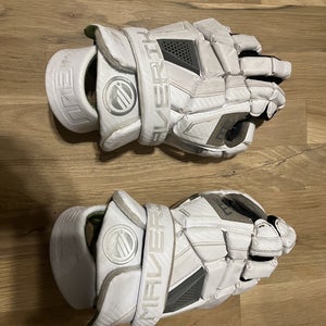 Used Maverik M5 Lacrosse Gloves Large | White