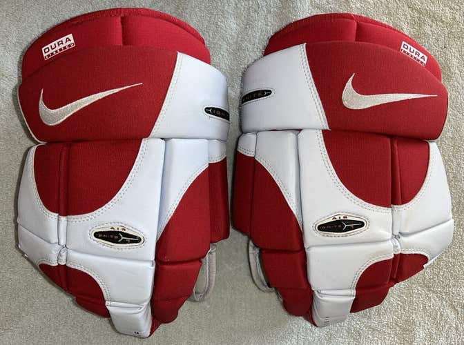 Nike Air Ignite 1 Alpha Project Hockey Gloves Size 13.5” Red/white