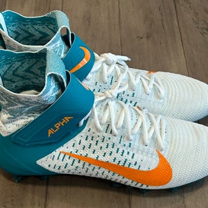 Size 15 Nike Alpha Menace Elite 2 Football Cleats Miami Dolphins Teal Orange